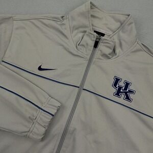 Kentucky Wildcats Jacket Mens Large Gray NCAA Basketball Nike Dri Fit Elite
